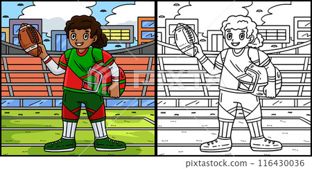 American Football Female Player Illustration American Football Female Player Illustration 116430036
