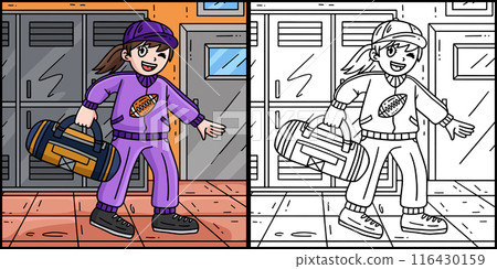 American Football Female Coach Illustration 116430159