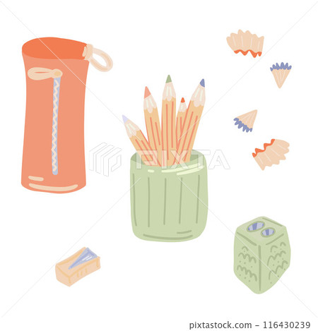 Flat design set with school supplies Flat design set with school supplies 116430239