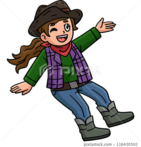 Cowgirl Sitting Cartoon Colored Clipart Cowgirl Sitting Cartoon Colored Clipart 116430502