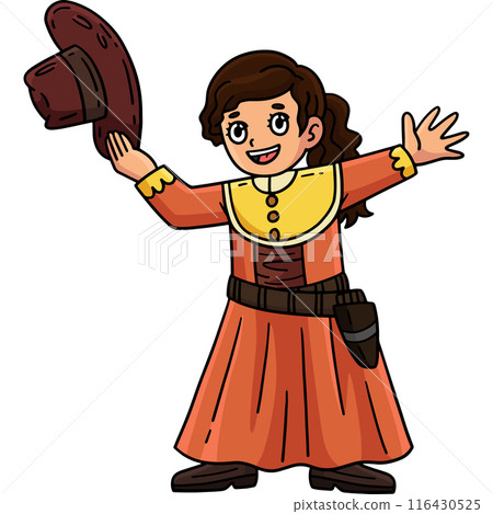 Cowgirl in a Dress Cartoon Colored Clipart Cowgirl in a Dress Cartoon Colored Clipart 116430525