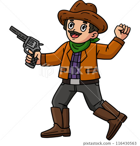 Cowboy with a Gun Cartoon Colored Clipart Cowboy with a Gun Cartoon Colored Clipart 116430563