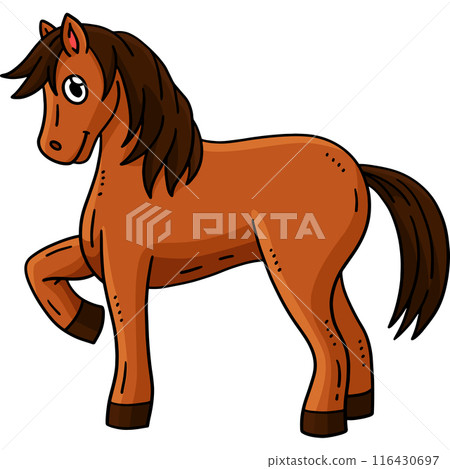 Pony Animal Cartoon Colored Clipart Illustration 116430697