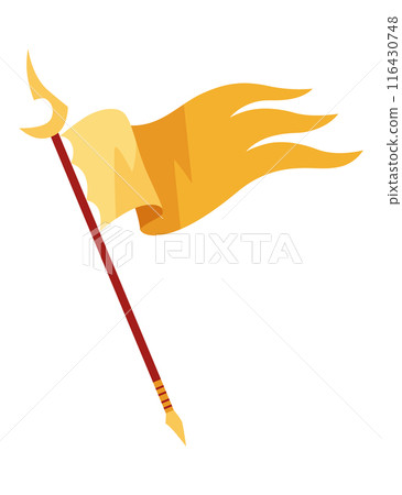 Flag game icon. Vector cartoon game ui symbol. Gui of rpg computer or mobile game 116430748