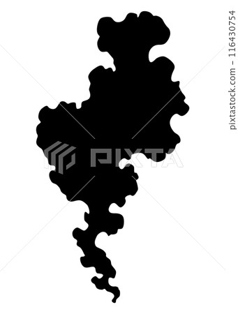Smoke cloud black icon silhouette. Vector special effect of puff or steam cloud. Fire blast, smog or fume. Dust or vapor template isolated on white. Cartoon design element of comic book Smoke cloud black icon silhouette. Vector special effect of puff or steam cloud. Fire blast, smog or fume. Dust or vapor template isolated on white. Cartoon design element of comic book 116430754