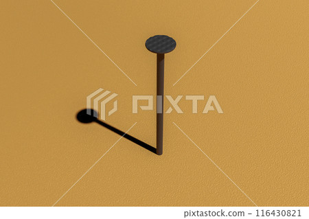 A nail sticks out of the wall 116430821