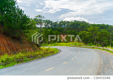 A road in the mountains.   116431046