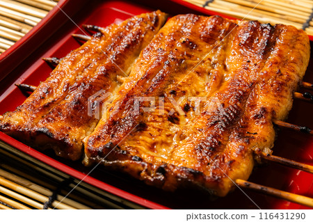 Eel and rice in a lacquered box Eel and rice in a lacquered box 116431290