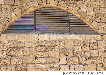 Small window as architectural housing construction in Israel. 116431751