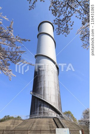 Saku Power Plant (cherry blossoms and surge tank) Saku Power Plant (cherry blossoms and surge tank) 116431865