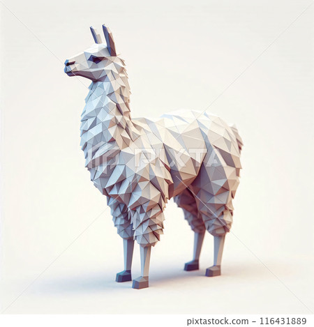 Low Polygon Style Illustrations of Various Animals on a White Background - Modern and Colorful Geometric Art 116431889
