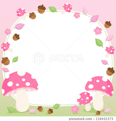 pink mushroom acorn frame 1 116432373