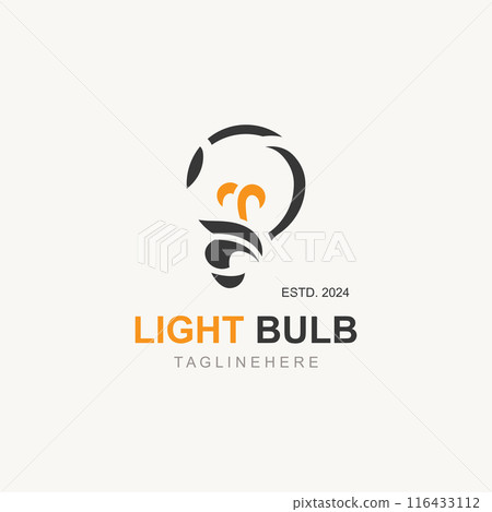 Light bulb creative lamp logo icon and business design bulb digital technology smart idea template 116433112