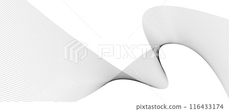 abstract black and white wave background. Vector illustration 116433174