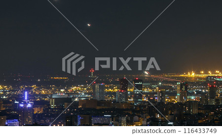 an airplanes landing timelapse at barcelona airport shot with a tele zoom lens an airplanes landing timelapse at barcelona airport shot with a tele zoom lens 116433749