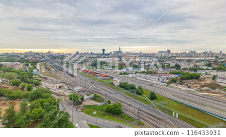 Moscow timelapse, evening view of the third transport ring and the central part of Moscow's rings, traffic, car lights Moscow timelapse, evening view of the third transport ring and the central part of Moscow's rings, traffic, car lights 116433931
