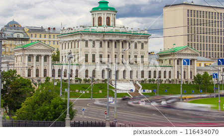 Old building of State Russian library, historical building famous as Pashkov House timelapse, Moscow, Russia Old building of State Russian library, historical building famous as Pashkov House timelapse, Moscow, Russia 116434070
