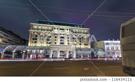 The head of Tverskaya street of Moscow timelapse hyperlapse. 116434113