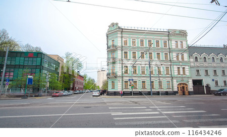 Building and church on Prospect Mira Street in Moscow timelapse hyperlapse. Building and church on Prospect Mira Street in Moscow timelapse hyperlapse. 116434246
