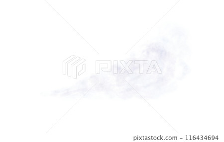 Transparent realistic white smoke car or rocket. White dust, smoke clouds, isolated. Blowing steam. Space rocket launch trail. Png  116434694