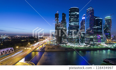 Skyscrapers International Business Center City at night timelapse, Moscow, Russia Skyscrapers International Business Center City at night timelapse, Moscow, Russia 116434997