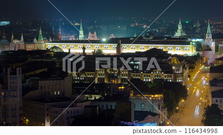 Panoramic view of the building from the roof of center Moscow timelapse, Russia Panoramic view of the building from the roof of center Moscow timelapse, Russia 116434998