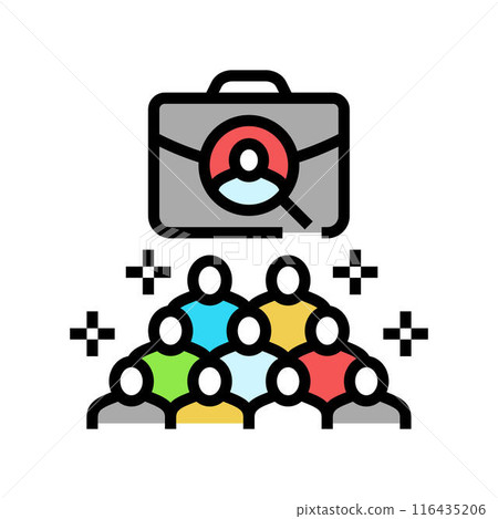 talent pool recruitment business work job color icon vector illustration 116435206