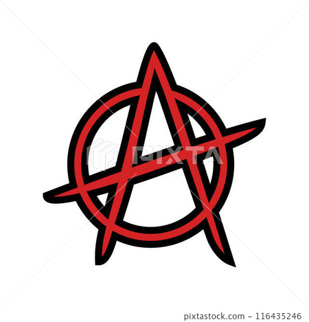 anarchy subculture style punk color icon vector illustration 116435246