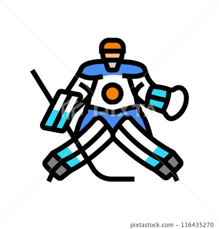 goalie ice hockey sport game color icon vector illustration 116435270