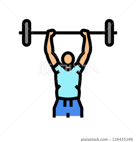 overhead press arm fitness exercise color icon vector illustration overhead press arm fitness exercise color icon vector illustration 116435299