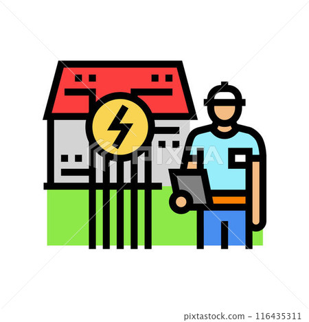 building envelope inspection color icon vector illustration 116435311