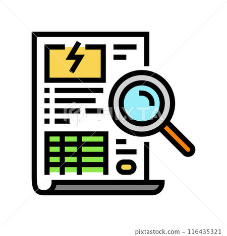 energy bills analysis color icon vector illustration 116435321
