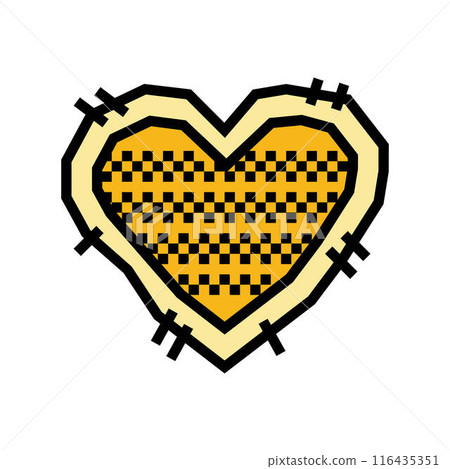 hand sewn patches diy fashion handmade color icon vector illustration 116435351