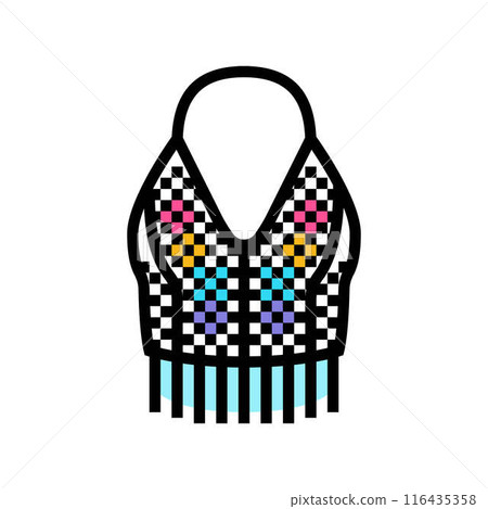 crocheted top diy fashion handmade color icon vector illustration 116435358