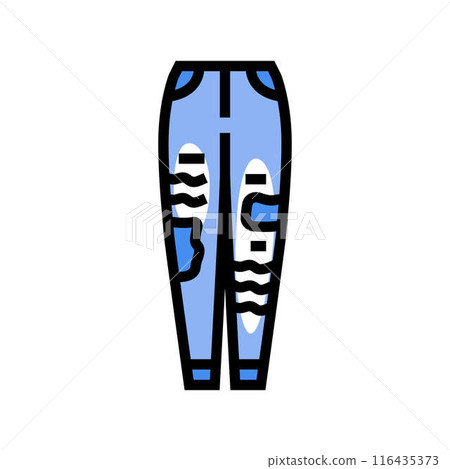 distressed jeans diy fashion handmade color icon vector illustration 116435373