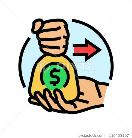 kickback money business cash color icon vector illustration 116435397