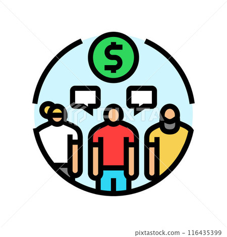 collusion money business cash color icon vector illustration 116435399