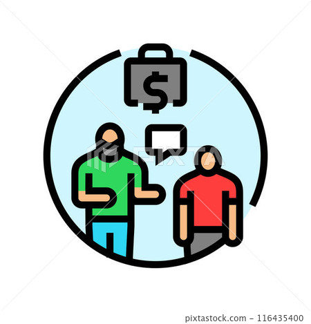 nepotism cronyism money business cash color icon vector illustration nepotism cronyism money business cash color icon vector illustration 116435400