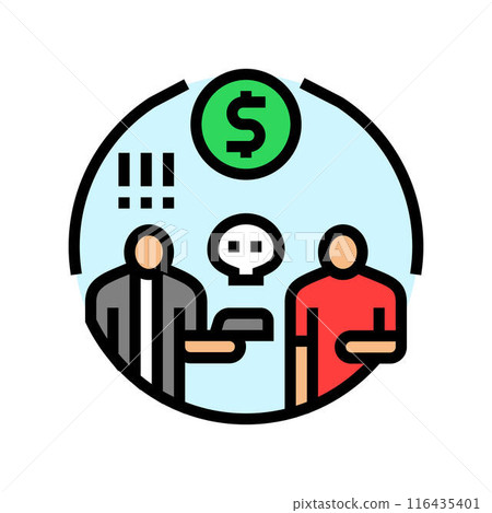 extortion money business cash color icon vector illustration extortion money business cash color icon vector illustration 116435401
