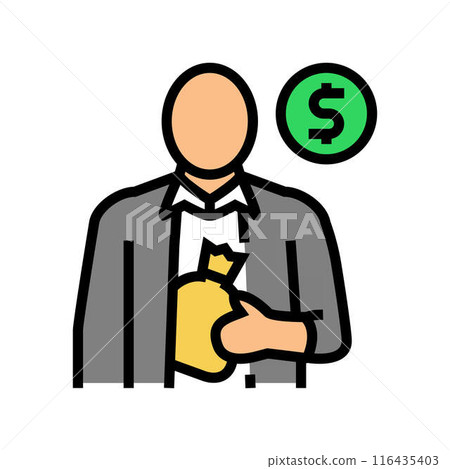embezzlement money business cash color icon vector illustration 116435403