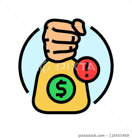 corruption money business cash color icon vector illustration corruption money business cash color icon vector illustration 116435409