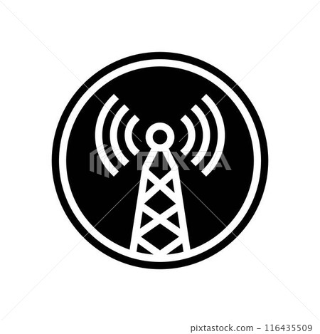 electromagnetic interference label glyph icon vector illustration electromagnetic interference label glyph icon vector illustration 116435509