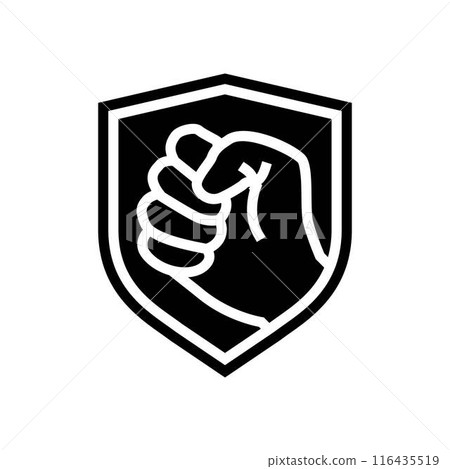 durability strong label product caution glyph icon vector illustration durability strong label product caution glyph icon vector illustration 116435519