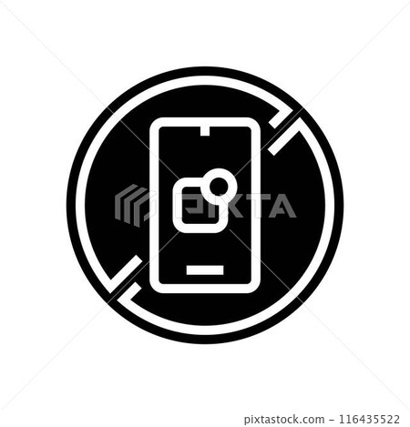 no app required label product caution glyph icon vector illustration 116435522