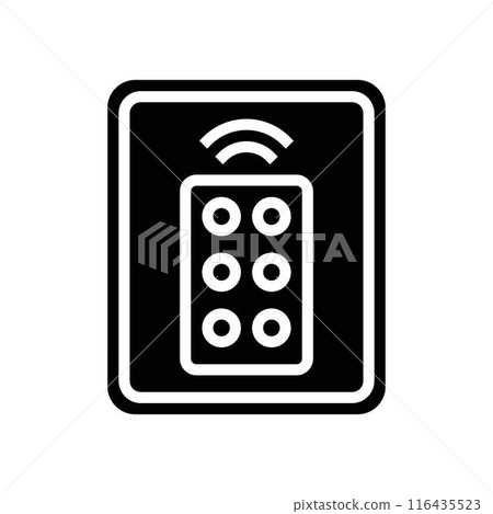 remote control label product caution glyph icon vector illustration 116435523