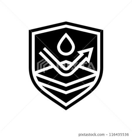 splashproof product label caution glyph icon vector illustration 116435536