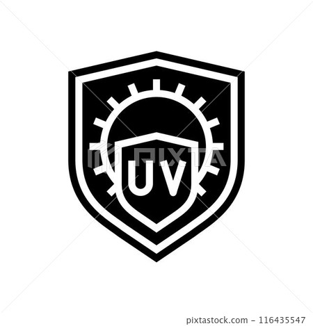 uv protection product label warning glyph icon vector illustration 116435547