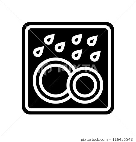 dishwasher safe product label warning glyph icon vector illustration 116435548