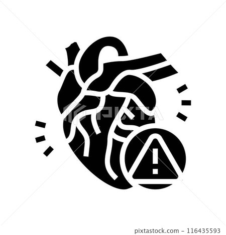 cardiovascular disease obesity overweight glyph icon vector illustration cardiovascular disease obesity overweight glyph icon vector illustration 116435593