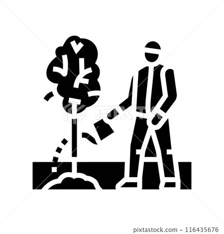 national tree planting day chinese holiday glyph icon vector illustration national tree planting day chinese holiday glyph icon vector illustration 116435676